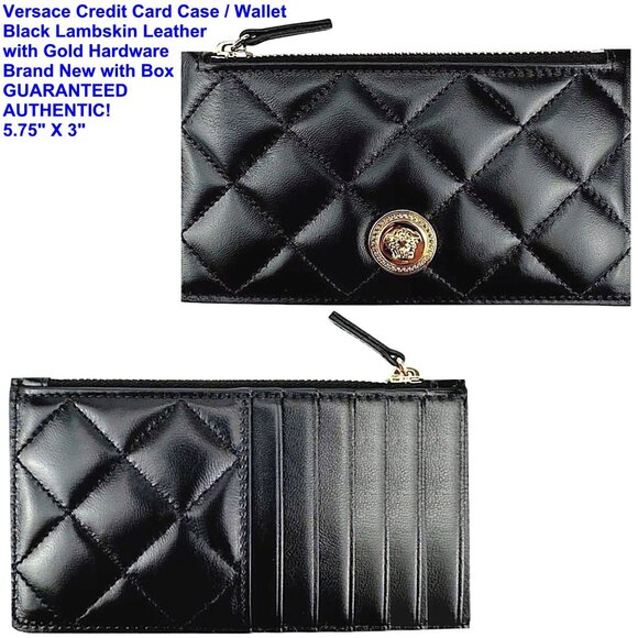 Brand New in Box: Lambskin VERSACE Credit Card Case/Wallet -GUARANTEED AUTHENTIC - Picture 1 of 5